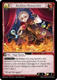 Reckless Researcher - Dawn of Ashes Alter Edition - Grand Archive TCG card