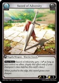 Sword of Adversity - Dawn of Ashes Alter Edition - Grand Archive TCG card