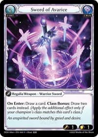 Sword of Avarice - Dawn of Ashes Alter Edition - Grand Archive TCG card