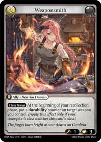 Weaponsmith - Dawn of Ashes Alter Edition - Grand Archive TCG card