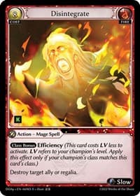 Disintegrate - Dawn of Ashes Prelude - Grand Archive TCG card
