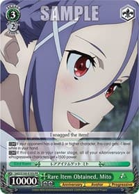 Rare Item Obtained, Mito - Sword Art Online Animation 10th Anniversary - Weiss Schwarz card