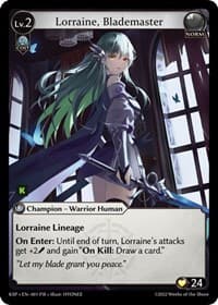 Lorraine, Blademaster - Kickstarter Promotional Cards - Grand Archive TCG card