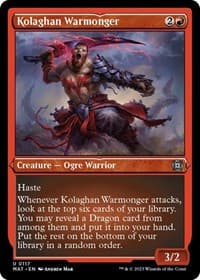 Kolaghan Warmonger (Foil Etched) - March of the Machine: The Aftermath - Magic: The Gathering card