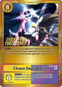 Chaos Degradation (2023 Store Participant) - Starter Deck 10: Parallel World Tactician - Digimon Card Game card