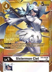 Sistermon Ciel (2023 Store Champion) - Double Diamond - Digimon Card Game card