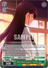 Afterschool Sunset, Yumiko - The Fruit of Grisaia - Weiss Schwarz card