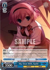 My Own Will, Sachi - The Fruit of Grisaia - Weiss Schwarz card