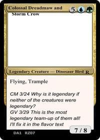 Colossal Dreadmaw and Storm Crow - Un-Known Event Playtest Cards - Magic: The Gathering card