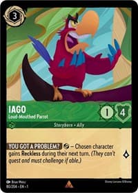 Iago - Loud-Mouthed Parrot - The First Chapter - Disney Lorcana card