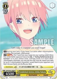 Established Actress, Ichika Nakano - The Quintessential Quintuplets Movie - Weiss Schwarz card