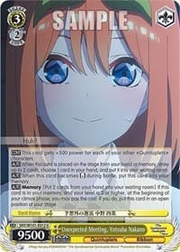 Unexpected Meeting, Yotsuba Nakano - The Quintessential Quintuplets Movie - Weiss Schwarz card