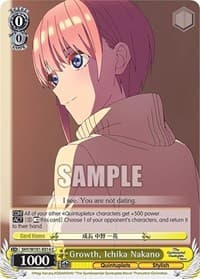 Growth, Ichika Nakano - The Quintessential Quintuplets Movie - Weiss Schwarz card