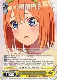 Surprise Marriage Proposal, Yotsuba Nakano - The Quintessential Quintuplets Movie - Weiss Schwarz card