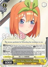 First Date, Yotusba Nakano - The Quintessential Quintuplets Movie - Weiss Schwarz card