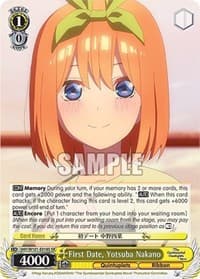 First Date, Yotusba Nakano (SR) - The Quintessential Quintuplets Movie - Weiss Schwarz card