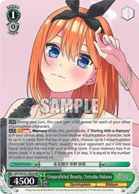 Unparalleled Beauty, Yotsuba Nakano - The Quintessential Quintuplets Movie - Weiss Schwarz card