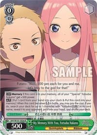 My Memory With You, Yotsuba Nakano - The Quintessential Quintuplets Movie - Weiss Schwarz card