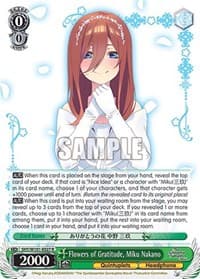 Flowers of Gratitude, Miku Nakano - The Quintessential Quintuplets Movie - Weiss Schwarz card