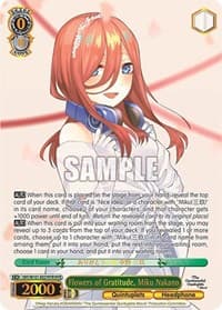 Flowers of Gratitude, Miku Nakano (HYR) - The Quintessential Quintuplets Movie - Weiss Schwarz card