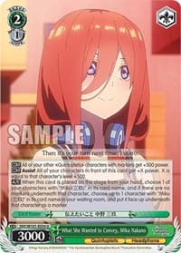 What She Wanted to Convey, Miku Nakano - The Quintessential Quintuplets Movie - Weiss Schwarz card