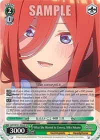 What She Wanted to Convey, Miku Nakano (SR) - The Quintessential Quintuplets Movie - Weiss Schwarz card