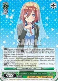 Fulfillment of Her Dream, Miku Nakano - The Quintessential Quintuplets Movie - Weiss Schwarz card