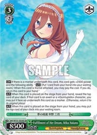 Fulfillment of Her Dream, Miku Nakano (SR) - The Quintessential Quintuplets Movie - Weiss Schwarz card