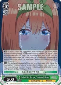 End of Her Escape, Yotsuba Nakano (SR) - The Quintessential Quintuplets Movie - Weiss Schwarz card