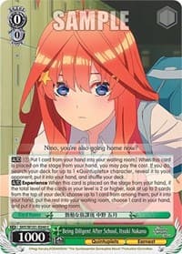 Being Diligent After School, Itsuki Nakano - The Quintessential Quintuplets Movie - Weiss Schwarz card
