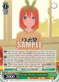 First Day's After Party, Yotsuba Nakano - The Quintessential Quintuplets Movie - Weiss Schwarz card