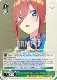 Believing in "Like", Miku Nakano - The Quintessential Quintuplets Movie - Weiss Schwarz card