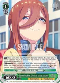 Sensing Her Growth, Miku Nakano - The Quintessential Quintuplets Movie - Weiss Schwarz card