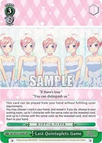 Last Quintuplets Game (SR) - The Quintessential Quintuplets Movie - Weiss Schwarz card