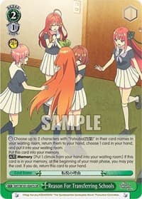 Reason For Transferring Schools (SR) - The Quintessential Quintuplets Movie - Weiss Schwarz card