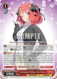Unchanging Feelings, Nino Nakano - The Quintessential Quintuplets Movie - Weiss Schwarz card
