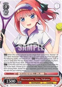 Recreation, Nino Nakano (SR) - The Quintessential Quintuplets Movie - Weiss Schwarz card