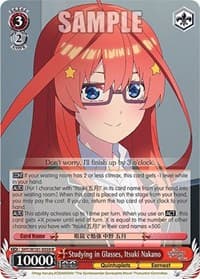 Studying in Glasses, Itsuki Nakano - The Quintessential Quintuplets Movie - Weiss Schwarz card