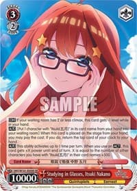 Studying in Glasses, Itsuki Nakano (SR) - The Quintessential Quintuplets Movie - Weiss Schwarz card