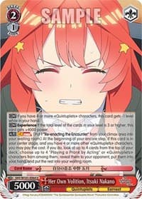 Her Own Volition, Itsuki Nakano - The Quintessential Quintuplets Movie - Weiss Schwarz card