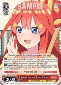 School Festival, Itsuki Nakano (SR) - The Quintessential Quintuplets Movie - Weiss Schwarz card