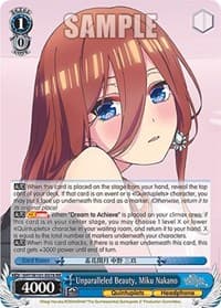 Unparalleled Beauty, Miku Nakano - The Quintessential Quintuplets Movie - Weiss Schwarz card