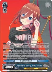 Unparalleled Beauty, Miku Nakano (OFR) - The Quintessential Quintuplets Movie - Weiss Schwarz card