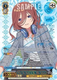 What She Wants to Do, Miku Nakano (SSP) - The Quintessential Quintuplets Movie - Weiss Schwarz card