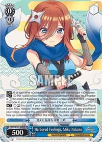 Harbored Feelings, Miku Nakano (SR) - The Quintessential Quintuplets Movie - Weiss Schwarz card