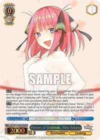 Flowers of Gratitude, Nino Nakano (HYR) - The Quintessential Quintuplets Movie - Weiss Schwarz card