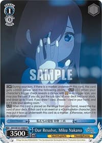 Our Resolve, Miku Nakano - The Quintessential Quintuplets Movie - Weiss Schwarz card