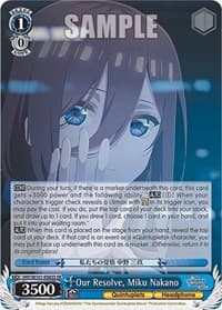 Our Resolve, Miku Nakano (SR) - The Quintessential Quintuplets Movie - Weiss Schwarz card