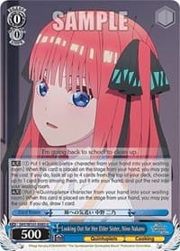 Looking Out for Her Elder Sister, Nino Nakano - The Quintessential Quintuplets Movie - Weiss Schwarz card