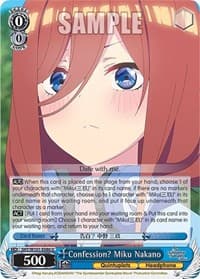 Confession? Miku Nakano - The Quintessential Quintuplets Movie - Weiss Schwarz card